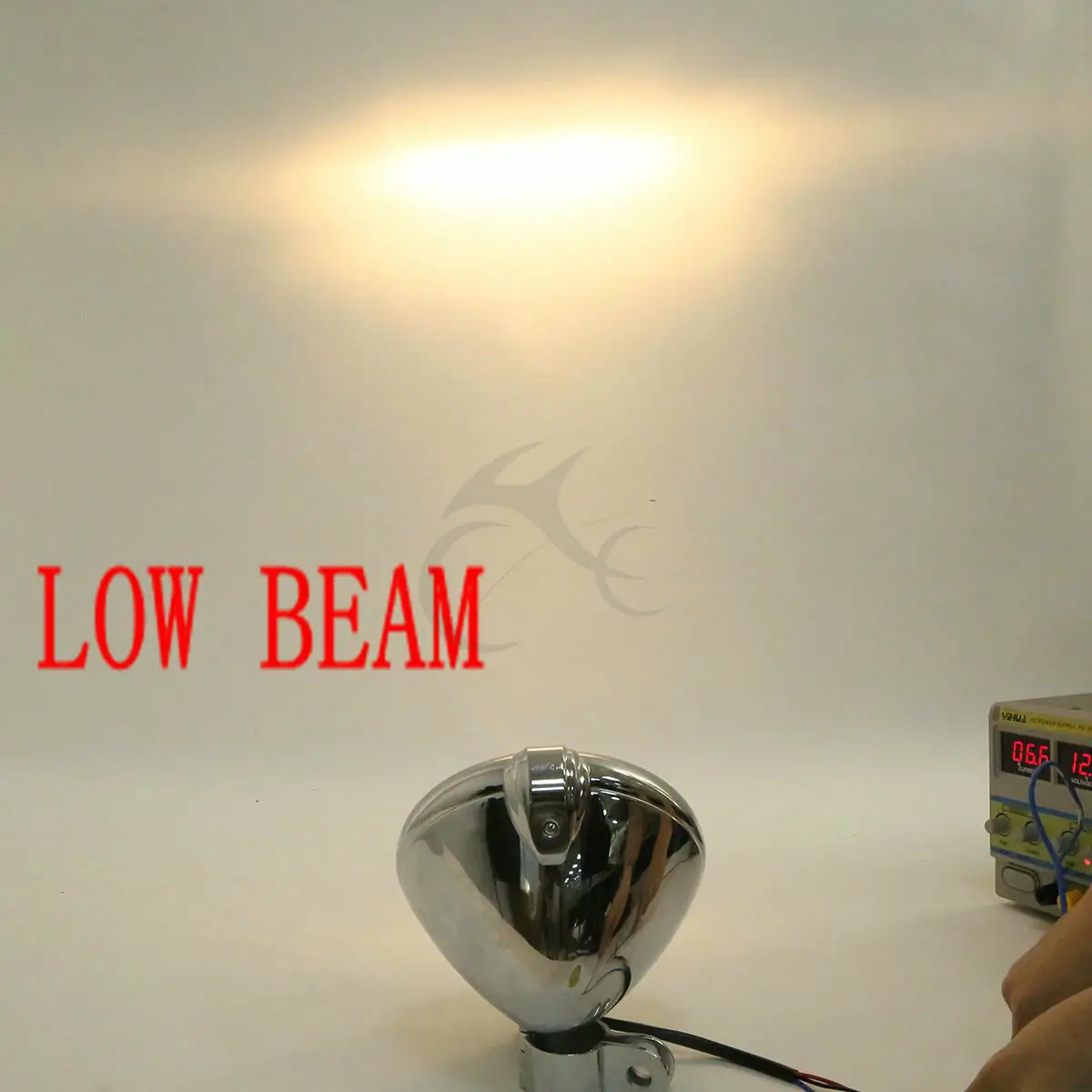 Motorcycle Black/Chrome Hi/Lo Beam Amber Headlight H4 Bulb Lamp For Harley Honda Kawasaki Suzuki Cruiser Bobber