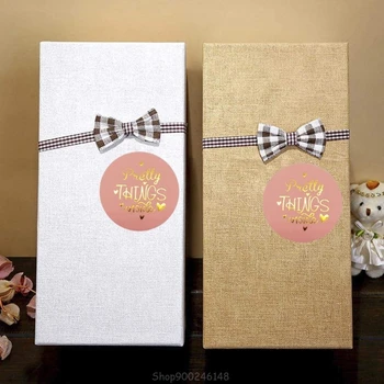

500pcs Pretty Things Inside Stickers Gold Foil Seal Label Scrapbooking Wedding Decoration S15 20 Dropship