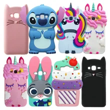 3D Leuke Zachte Siliconen Gevallen Voor Samsung Galaxy J1 2016 Cartoon Kat Eenhoorn Paard Konijn Oor Telefoon Back Cover J120 j120F SM-J120F(China)