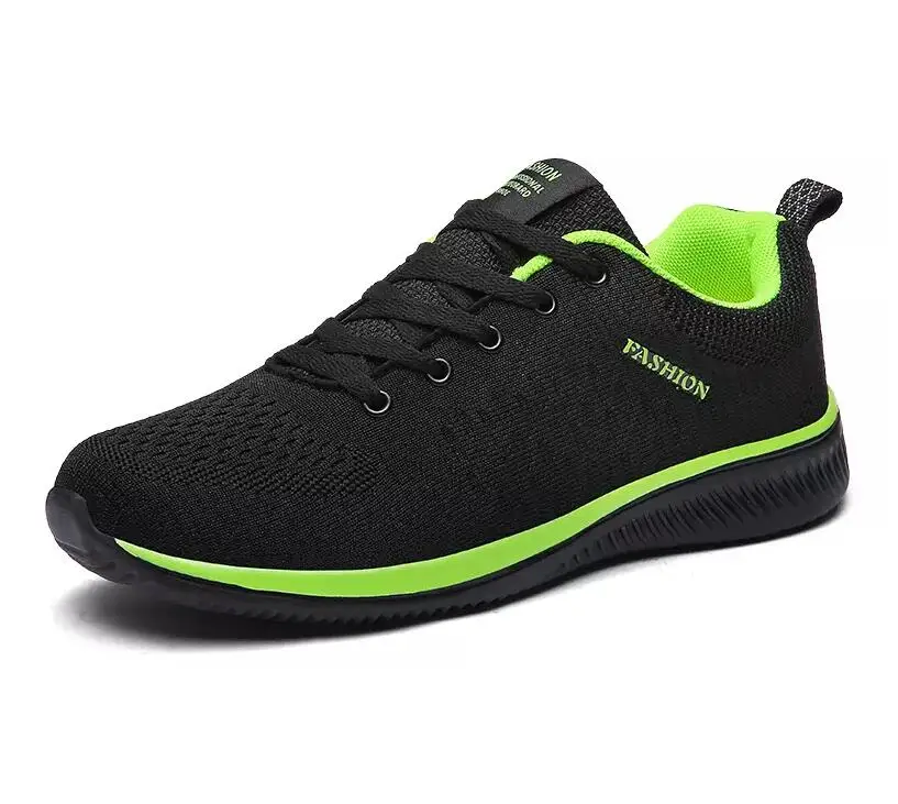 Мужская Беговая Shoes38-45 кроссовки для мужчин удобная спортивная обувь мужская трендовая легкая обувь для ходьбы дышащая Zapatillas - Цвет: Black green