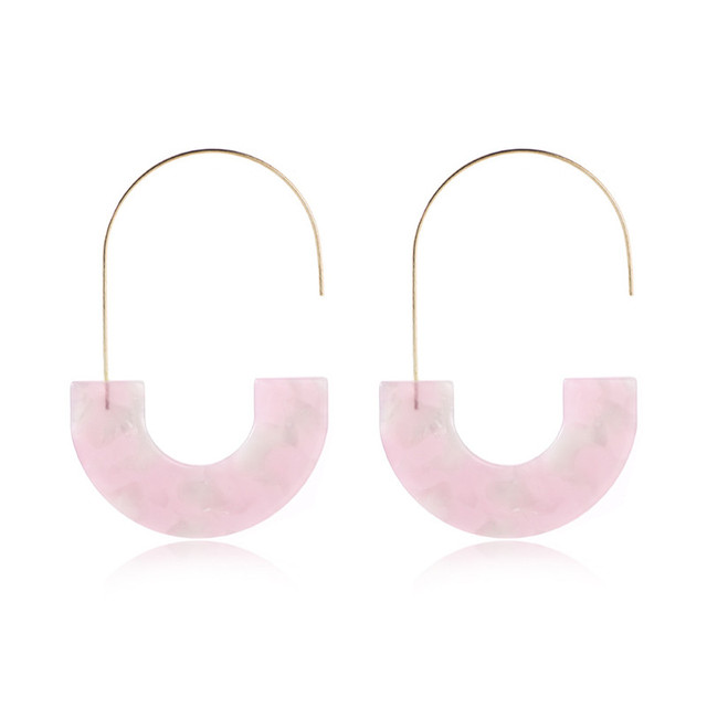 New Korean Acrylic Pink Geometric Earrings for Women Cute Romantic Round Flower Heart Candy Color Fashion Jewelry Brincos
