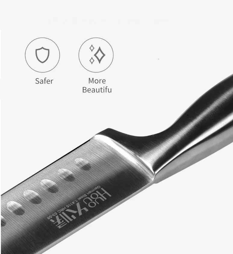 Xiaomi German DIN Molybdenum Vanadium Steel Knife Set 6 pieces Extreme Wear-resistant, Long-lasting Sharp Steel Knife Set With Knife Seat