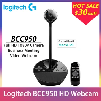 

Logitech Webcam Full HD Camera BCC950 Business Meeting 1080P USB Camera for Private Offices Home Conference Desktop Video Webcam