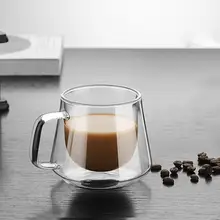 200 мл креативная кофейная чашка ручной работы, термостойкая офисная кофейная кружка, стеклянная чашка с двойными стенками, чайные сервизы, Высококачественная кружка для напитков