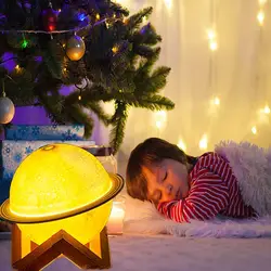 Humidificadores de lámpara de Luna 3D LED, difusor de aceites de luz nocturna para dormitorio, regalo para niños, purificador de aire de aromaterapia silencioso de 200ml