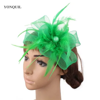 

Cocktil occasion formal ladies fascinator headwear wedding bride headdress with fancy feather show party dinner accessories