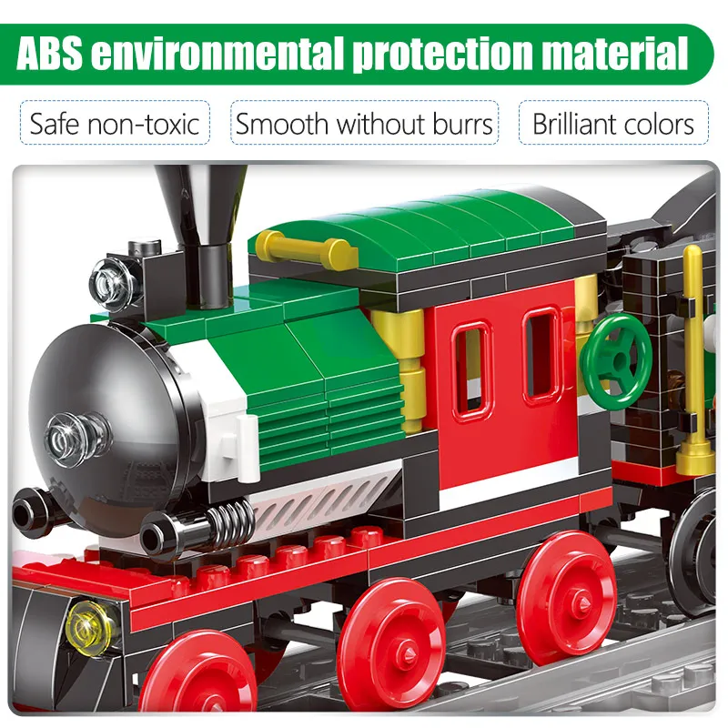 Ceny Boże narodzenie kolejowe zestawy pociągów marzeń Model klocki dla Legoingly miasto tor kolejowy figurki cegły zabawki edukacyjne dla chłopców