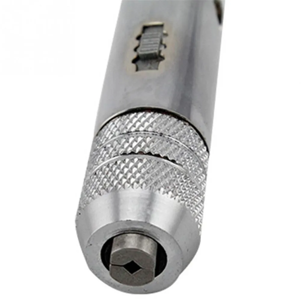 Ratchet Tap Wrench Adjustable T-Handle Tap Wrench with M3-M8 Machine Screw Thread Metric Plug Machinist Tool for Reamer ratchet tap wrench
