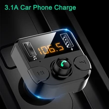 3.1A автомобильное зарядное устройство с двумя USB и быстрой зарядкой для телефона, fm-передатчик, Bluetooth, Hands-Free, TF карта, плеер, автомобильный комплект, зарядка для телефона