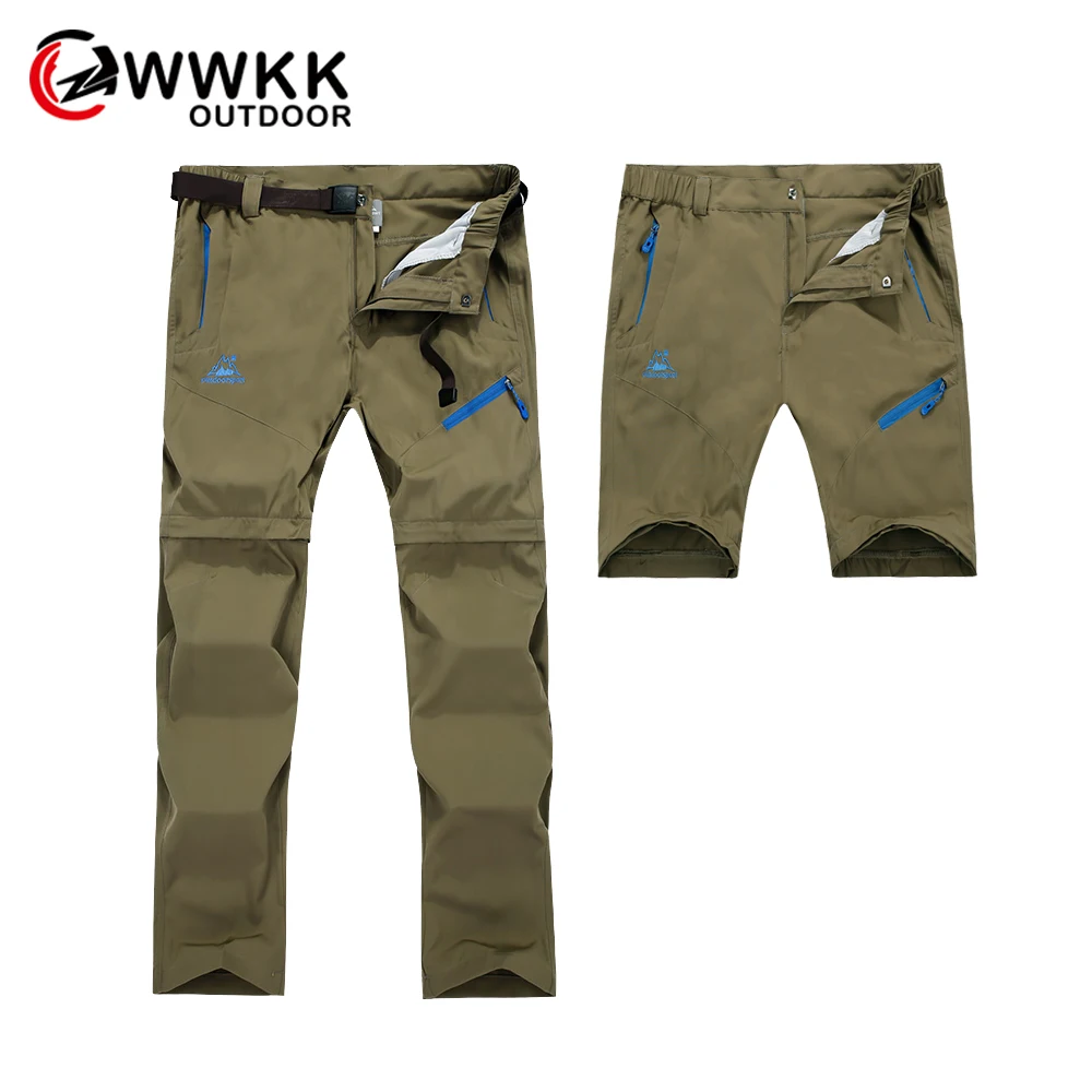 WWKK Men's Quick Dry Detachable Hiking Pants Outdoor Sport Summer Camping Trekking Fishing Shorts Breathable Thousers | Спорт и