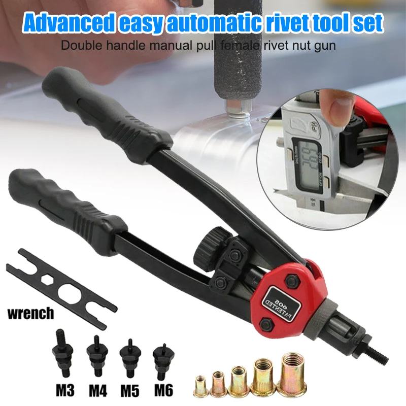 USA Automatic Rivet Tool Kit Dual-Hand Manual Rivet Nut Tool Set Premium Easy