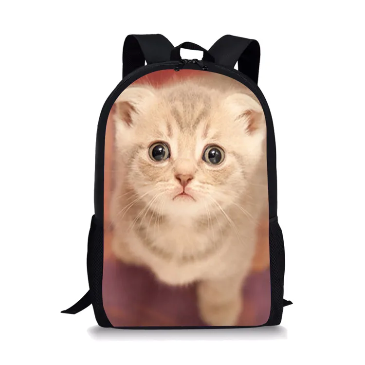 

ELVISWORDS Cute Cat Print Stylish Fashion Children Bag Design Fashion Backpack Small Backpack Daypack Lightweight Backpack