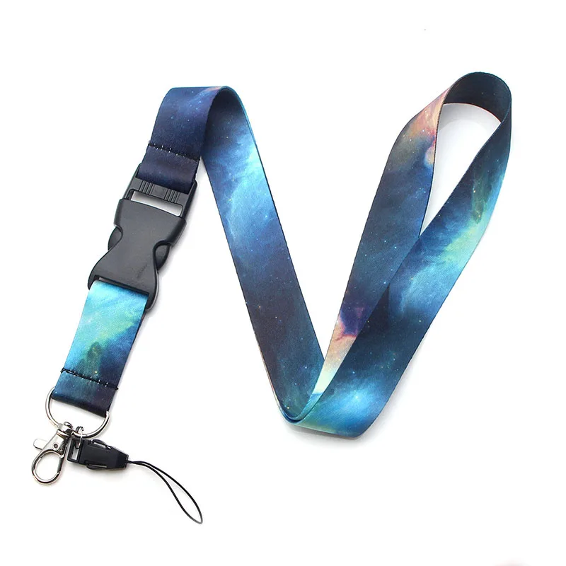 PC135 Starry Night Sky Lanyard Badge ID Lanyards/ Mobile Phone Rope/ Key Lanyard Neck Straps keychain - Цвет: 1