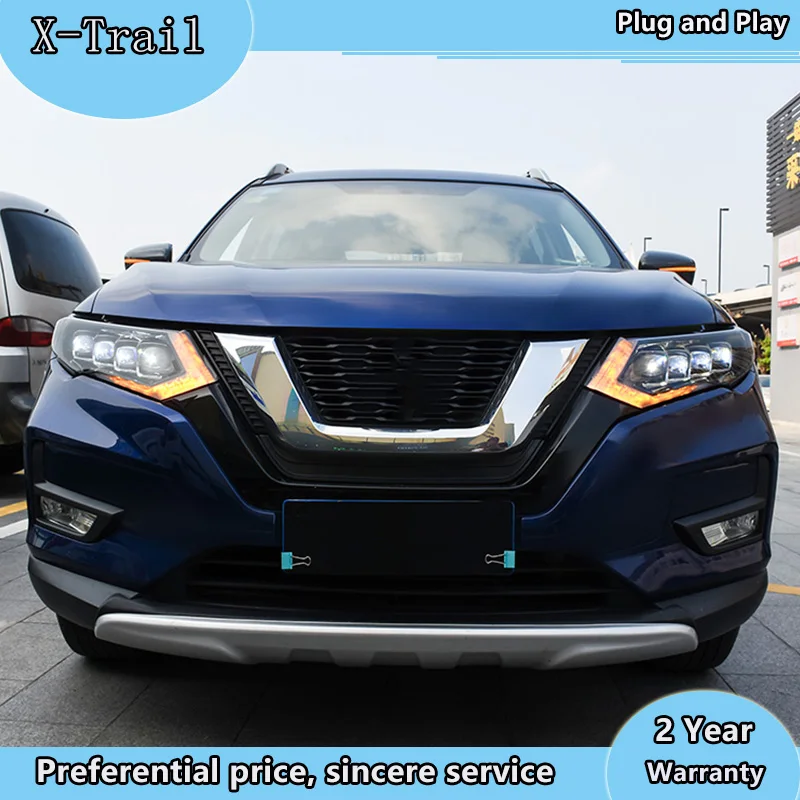 Автомобильный Стайлинг для Nissan X-Trail головной светильник s- Nissan X-Trail светодиодный головной светильник светодиодный DRL СВЕТОДИОДНЫЙ матричный объектив Поворотный Светильник
