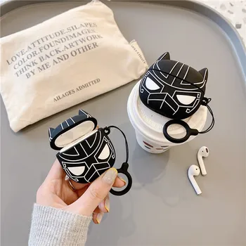 

Marvel Cartoons Black Panther Silicone Shockproof Headphone Cases For Apple Bluetooth Earphone Airpods 1 2 Pro Protection Cover