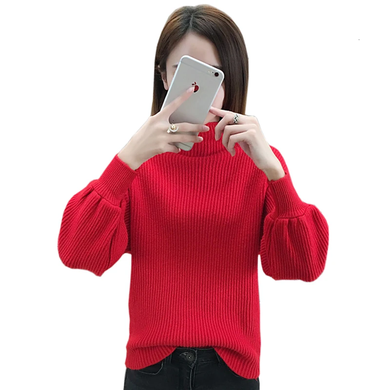 

2019 New Herf Women Used Coltrui Lantern slew Trui Casual Soft Jumper Mode Female Elasticity Truien Trui