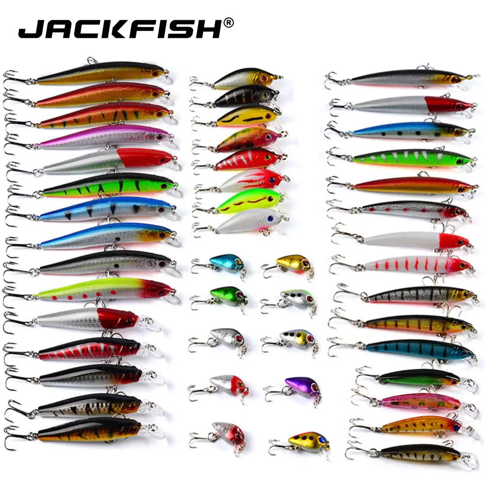 

JACKFISH Fishing Wobblers Fishing Lure Set Minnow Trolling Artificial Bait Bionic Fish Big Wobbler Deep water Longbill Hard Lure