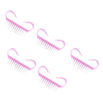 

New New Nail Art Plastic Cleaning Brush Finger Nail Care Dust Clean Handle Scrubbing Qty:5 Pcs