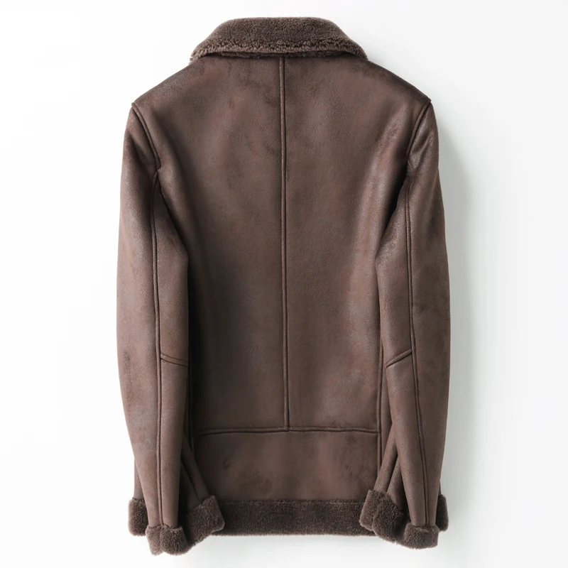 

Real Winter Jacket Sheep Shearling Fur 100% Wool Coat Men Streetwear Jackets Plus Size 5xl Veste KFS12M212 MY2032