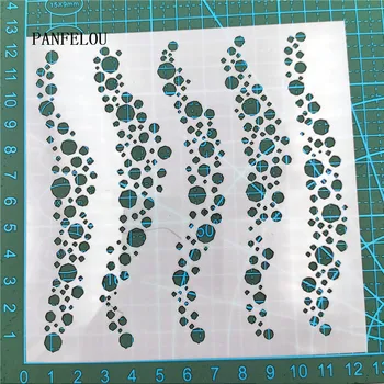

13*13cm Dot wave scrapbook stencils spray plastic mold shield DIY cake hollow Embellishment printing lace ruler valentine