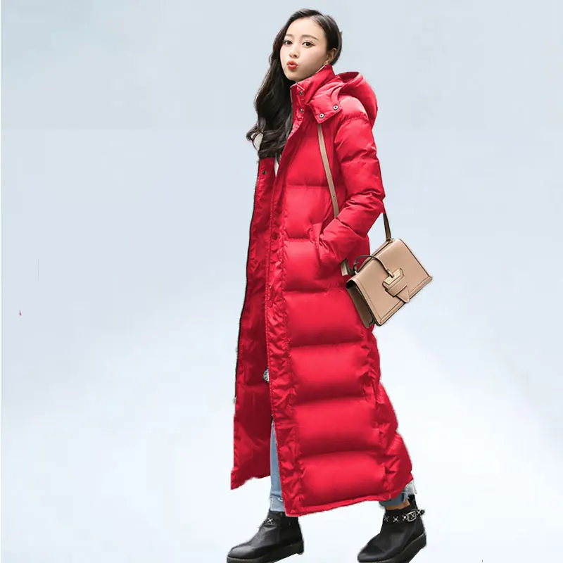Зимняя куртка на утином пуху парка 90% утиный пух пальто для женщин Удлиненное