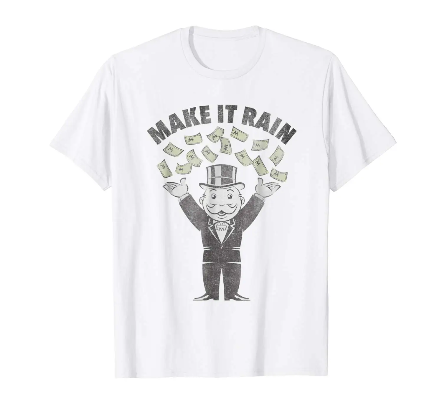 2019 модная футболка для мужчин Hasbro Mr Monopoly Make It Rain Money | Мужская одежда