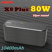XDOBO-Subwoofer X8 Plus, 80W, altavoz inalámbrico portátil con Bluetooth, TWS, batería de 10400mAh, función de Banco de energía de cuatro núcleos