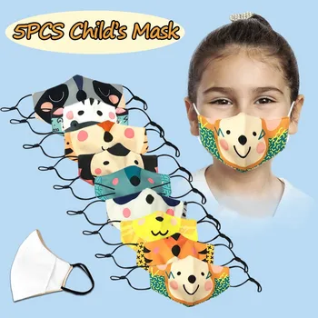 

Children Animal Print Face Masks Dustproof Windproof Washable Masks moisture-proof soft comfortable high quality 5PCS 20JUL 28