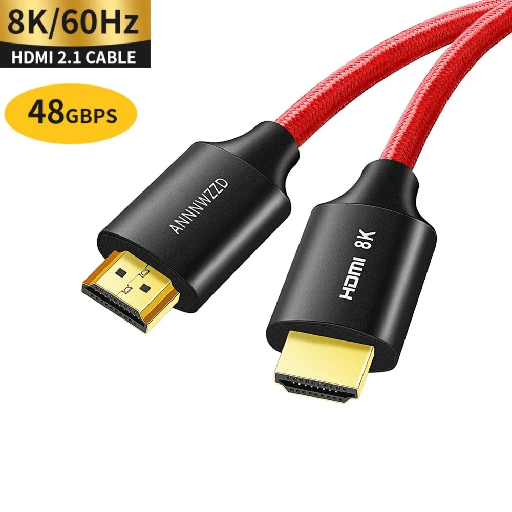 

HDMI 2.1 Cable 8K@60Hz 4K@120Hz Ultra High Speed 48Gbps HDMI Cable for PS4 Splitter Switch 8K TV Digital Cables HDR10 HDMI 2.1