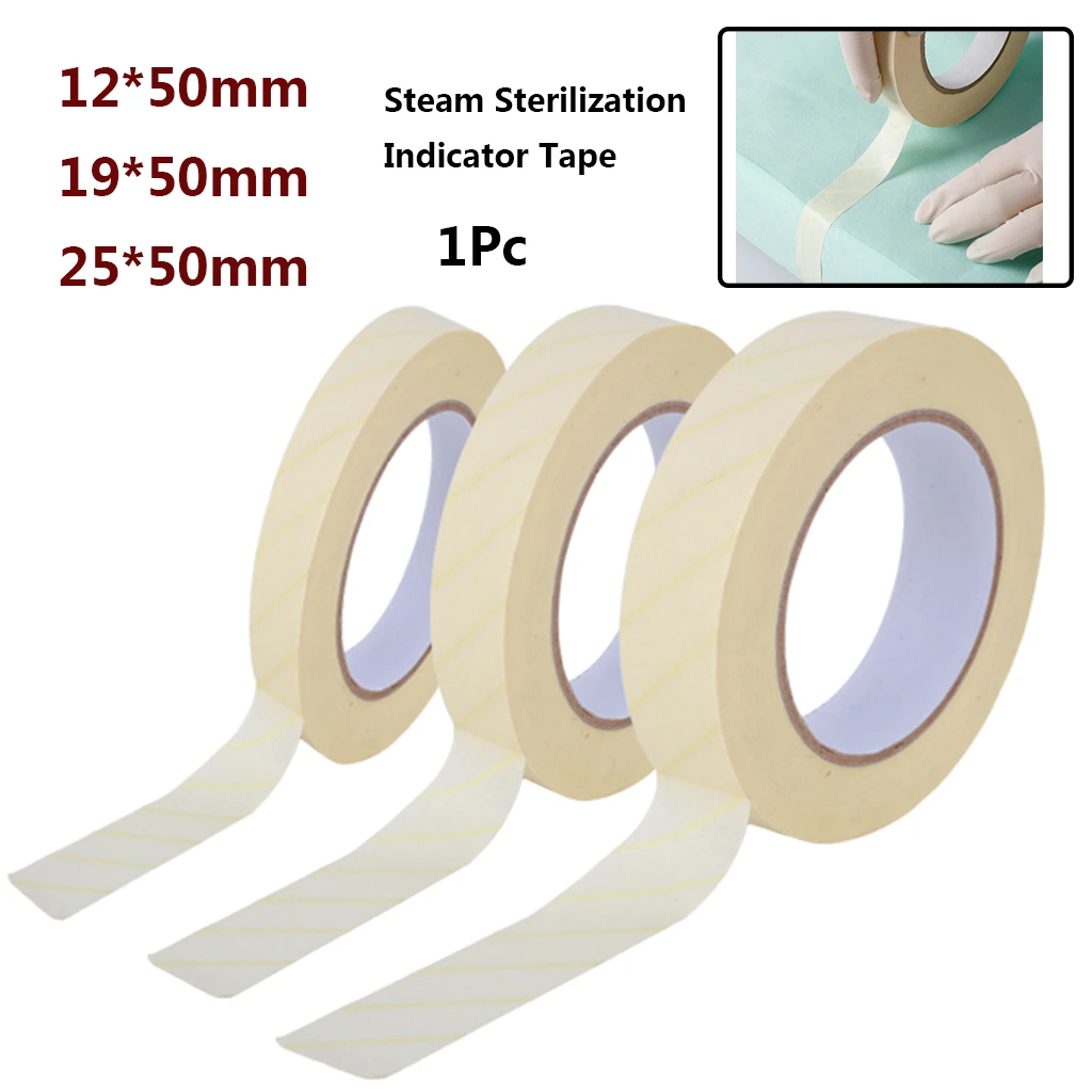 Cesoon 50m/Roll Dental Tape Medical Autoclave Steam Sterilization