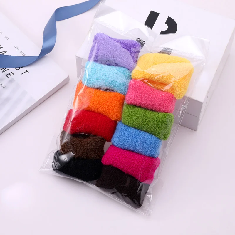 Colorful 2 12 шт./лот девушки, миленькие, Яркие туфли на высоком качественный конский хвост держатель эластичные волосы полосатые дети резинки резинка для волос аксессуары для волос - Цвет: Colorful 2