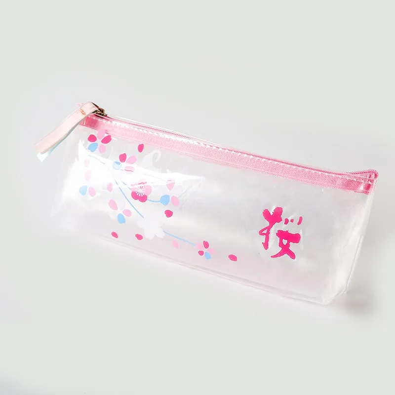 1 шт. креативный Ins японский чехол-карандаш Sakura маленький свежий чехол-карандаш прозрачная Студенческая сумка для канцелярских принадлежностей офисные принадлежности