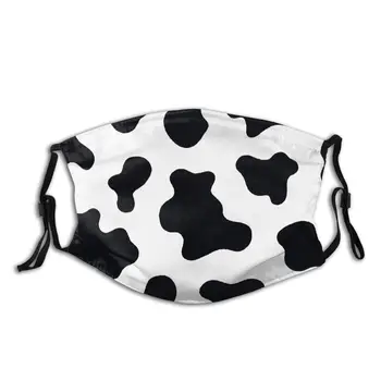 

Cow Print Non-Disposable Face Mask Animal Skin Anti Bacterial Dust Mask With Filters Protection Cover Respirator Mouth Muffle