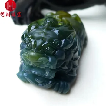 

Hezhou jewelry!Myanmar natural jade!Exquisite hand carving!PI wild pendant!Exquisite workmanship! 87.60g
