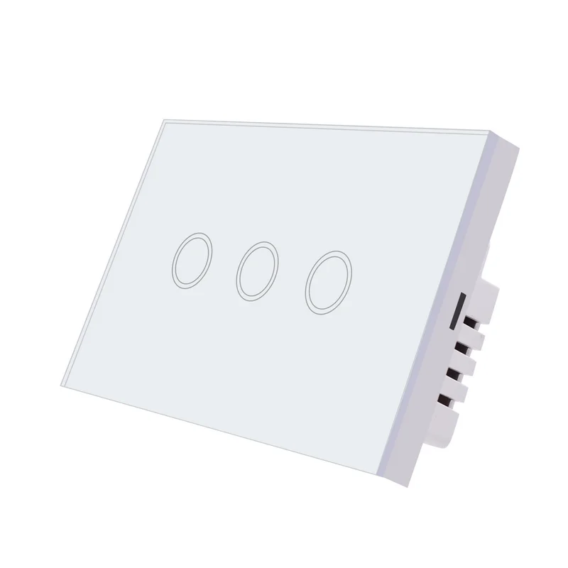 

Smart Light Switch AU/US Standard Glass Screen Touch Panel Wireless Wall Switch 3 Gang 1 Way 220V For Smart Home Led lights