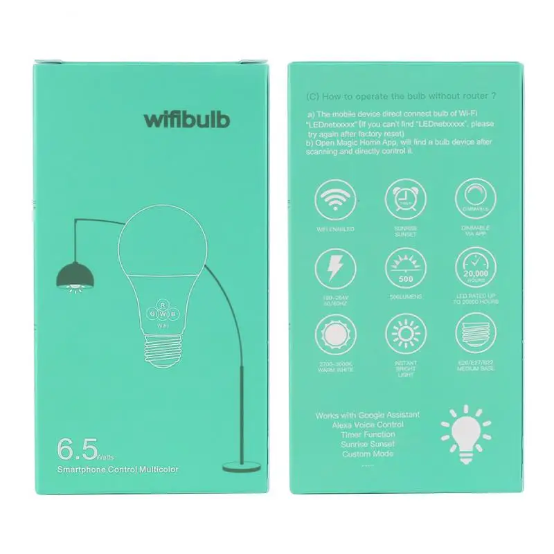 WiFi Smart Light BulbLED Light Bulb Smart House APP Remote Control Table Lamp with Alexa and Google Assistant
