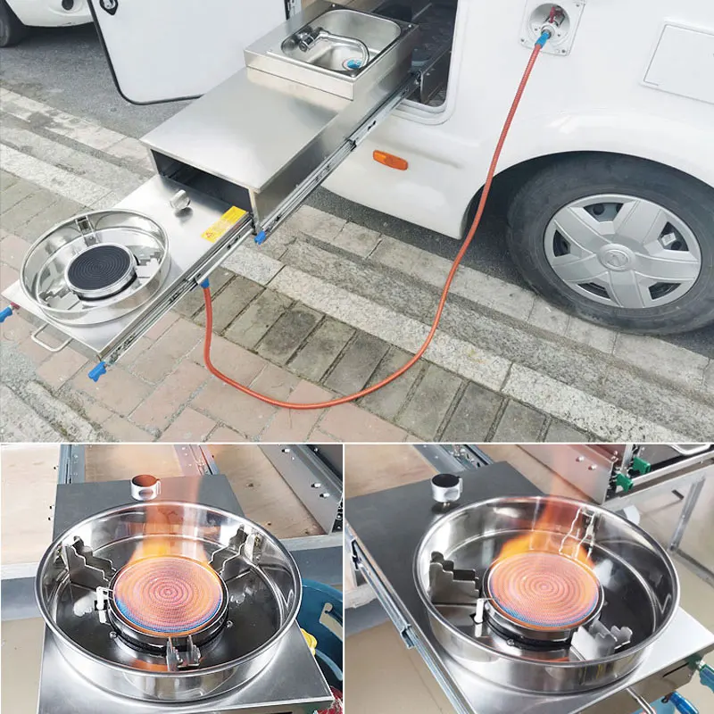 Rv Kitchen Gas Stove Double Ended Stove With Cover For Kitchen Outdoors  Stainless Steel Camper Van Portable Caravan - Rv Parts & Accessories -  AliExpress