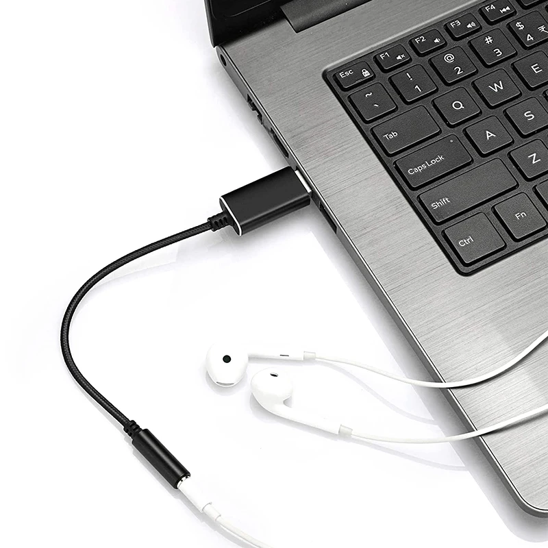 2 Pack o Adapter External Stereo Sound Card USB to Headphone o Jack Adapter with 3 5mm Aux TRRS Jack and Braided