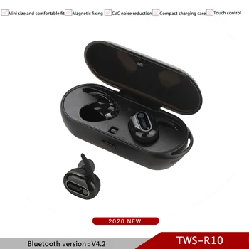 

TWS-R10 Bluetooth Headset Wireless Earphone With Charging Box Touch Control PK Airpo I12 Bluetooth Earphones Noise Cancelling