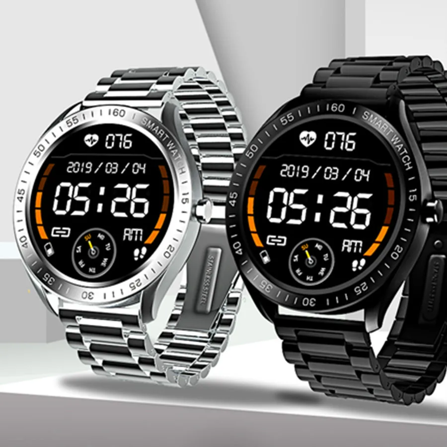 

Bluetooth android smart watch man full touch fitness tracker bracelet blood pressure steel band waterproof PK DT78 P8 SN80