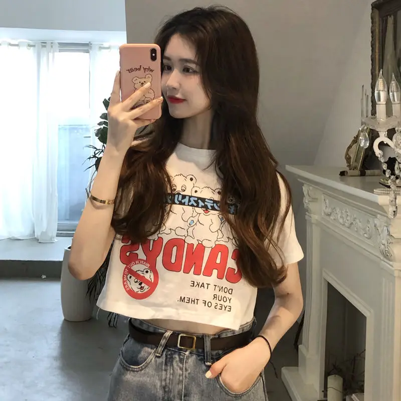 cartoon crop tee