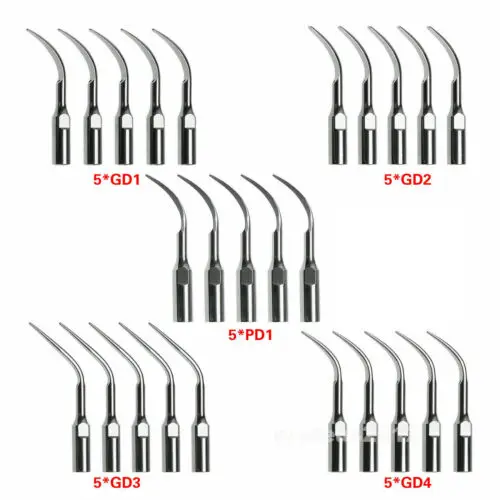 

5Pcs Dental Ultrasonic Scaler Tip Fit For DTE SATELEC Detachable Handpiece Scaling Perio Tips