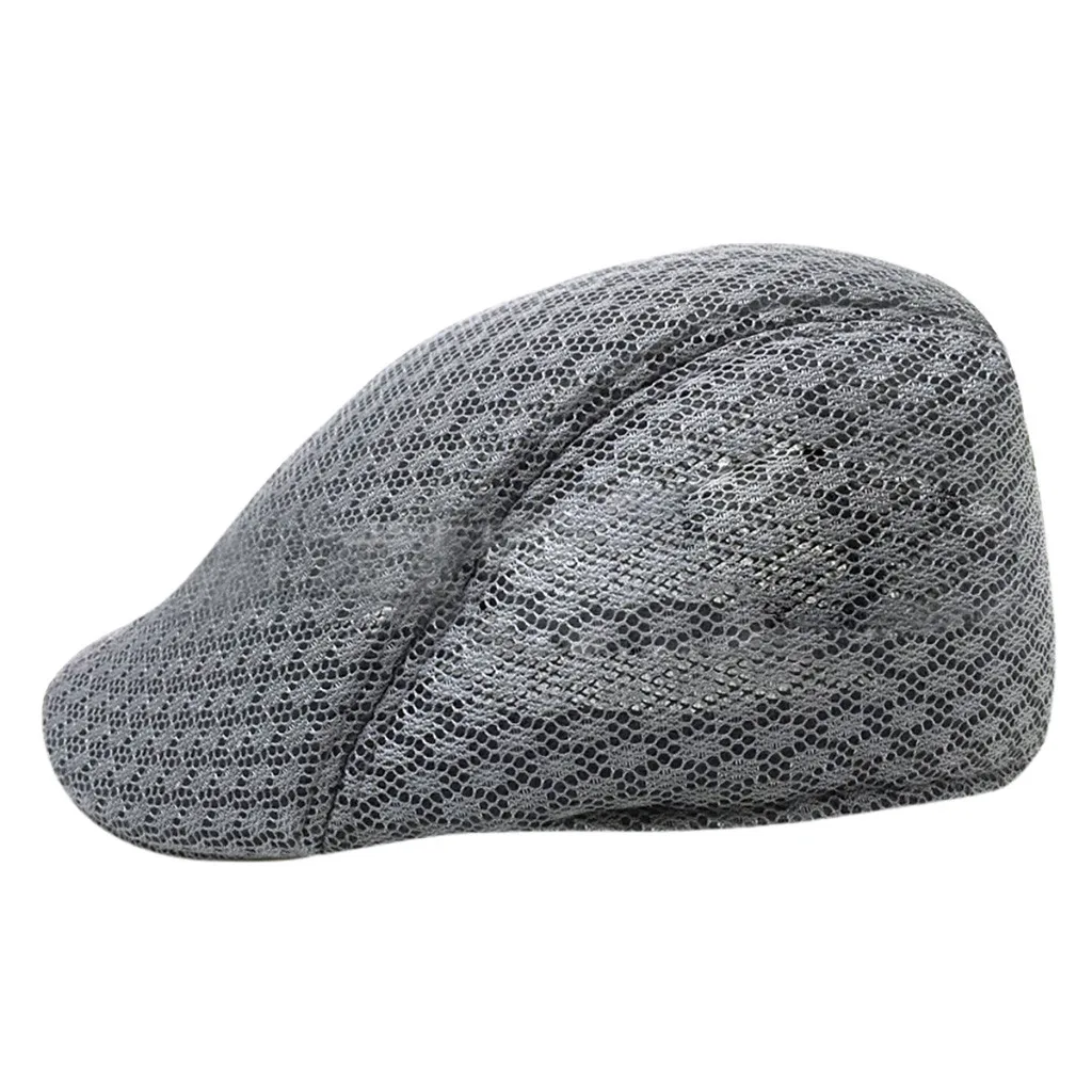 Dark gray Men's And Women's Linen Berets Autumn New Comfortable Breathable Mesh Cap Beret Hat Cap Peaky Blinder Шапка Берет Шапка Женская - Цвет: Dark gray