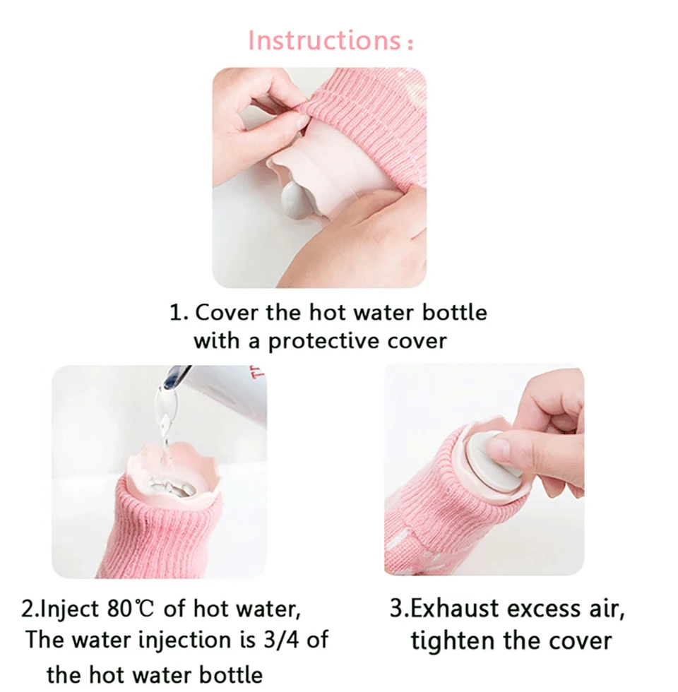 Hot Water Bottle Water-Injection Warm Protective Heat Preservation Cover Safe Removable Knitted Cold-proof Washable Winter