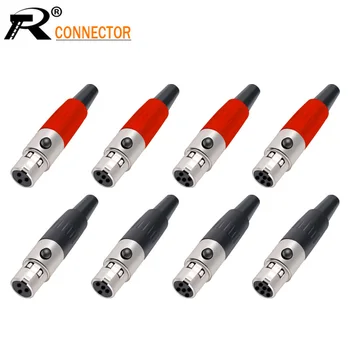 

1pc Mini XLR 3 4 5 Pin Female Plug Small XLR Audio Microphone Connector MIC for Cable Soldering Straight
