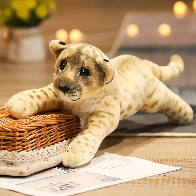 Nice 1 PCS 38CM/48CM/58CM Huggable Hot Soft Lifelike Stuffed Animals Leopard Lion Plush Toys Wild Animal Tiger For Children