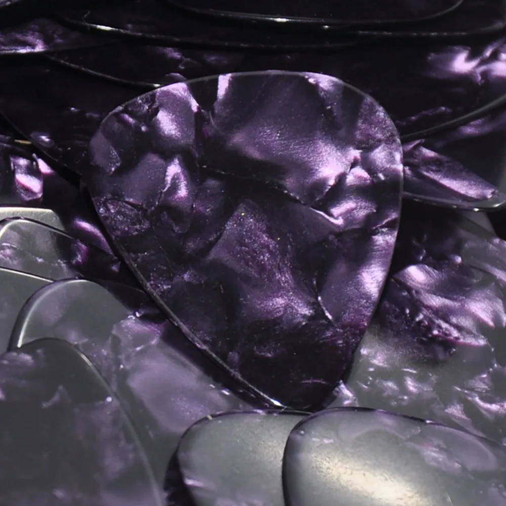 Purple Pearl 0.71mm Medium Gauge Celluloid Guitar Picks Plectrums 100 pcs Lots