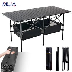 MLIA – Table pliante Portable en alliage d'aluminium pour pique nique, Camping, barbecue, randonnée, avec sac de transport facile, intérieur et extérieur 