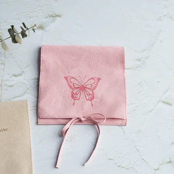 

Butterfly Microfiber Envelope Pink Jewelry Pouch Packaging Gift Bag Wedding Favor Microfiber ties Jewelry Pouch