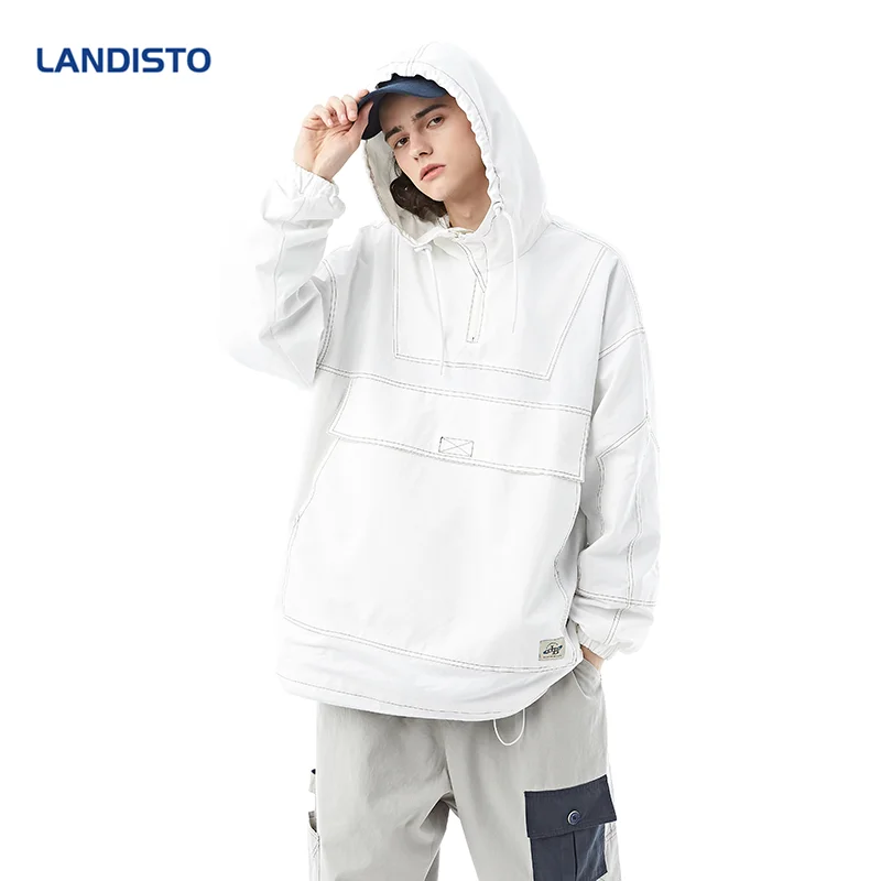 

LANDISTO men clothing men hoodie fashion sweatshirt mens 100% cotton hoodie solid tops men hooded sweatshirt sizeM-XXL